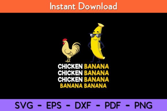 Chicken Banana Dance Funny Svg Design Graphics and Crafts