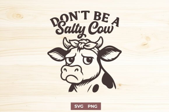 Don’t Be a Salty Cow Funny SVG PNG Print Graphics and Crafts