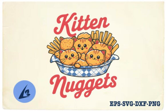 Kitten Nuggets Chicken Cat Funny SVG Graphics and Crafts