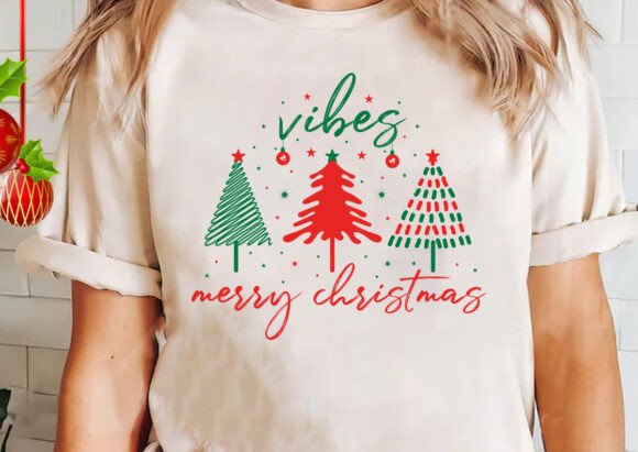 Merry Christmas Vibes SVG Design Graphics and T-Shirt Designs